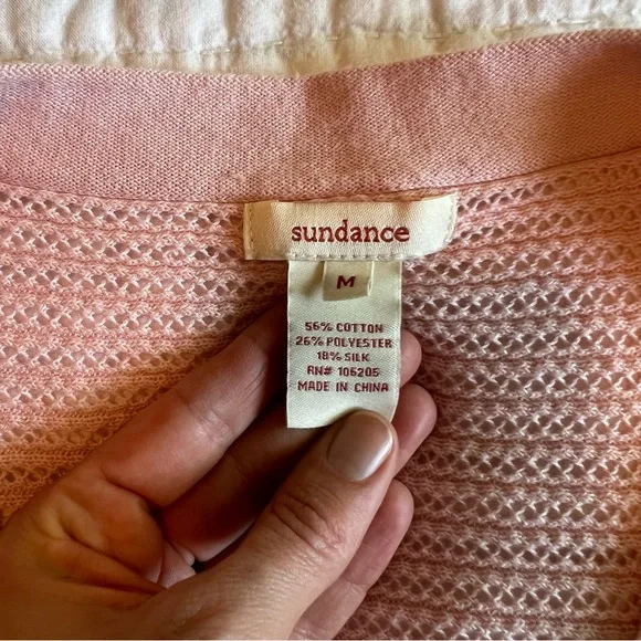 Sundance pink lightweight cardigan sweater - Picture 6 of 7